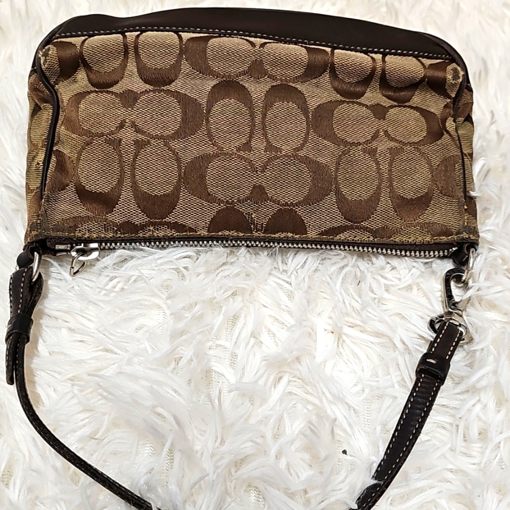 Coach Bags Signature Jacquard Canvas Leather Demi Shoulder Hand Bag - Picture 8 of 16